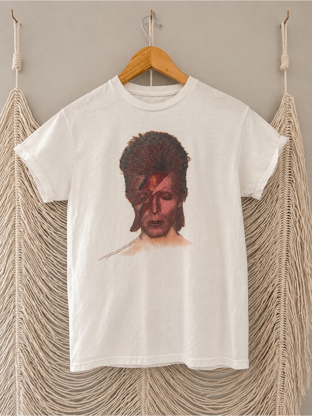 Vintage David Bowie Aladdin Sane Graphic T-Shirt White Unisex